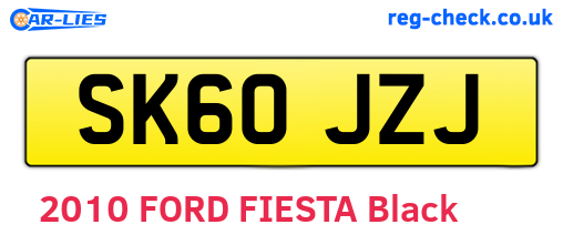 SK60JZJ are the vehicle registration plates.