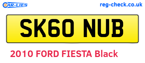 SK60NUB are the vehicle registration plates.
