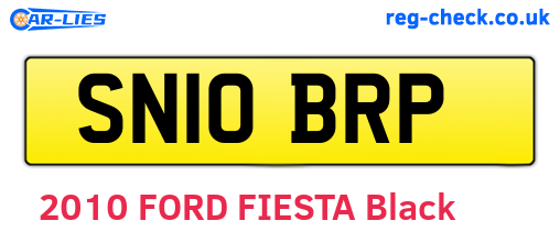SN10BRP are the vehicle registration plates.