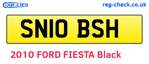 SN10BSH are the vehicle registration plates.