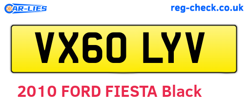 VX60LYV are the vehicle registration plates.