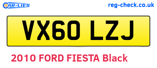 VX60LZJ are the vehicle registration plates.