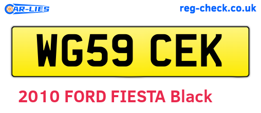 WG59CEK are the vehicle registration plates.