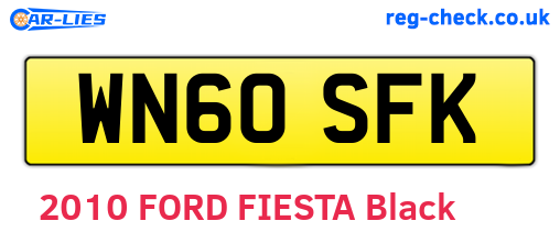 WN60SFK are the vehicle registration plates.