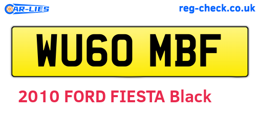 WU60MBF are the vehicle registration plates.
