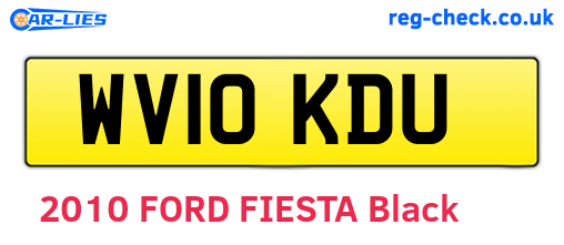 WV10KDU are the vehicle registration plates.