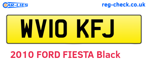 WV10KFJ are the vehicle registration plates.
