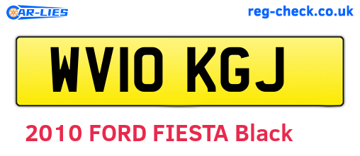 WV10KGJ are the vehicle registration plates.
