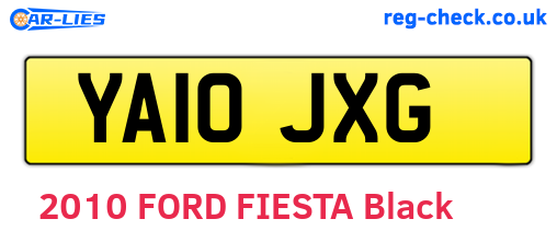 YA10JXG are the vehicle registration plates.