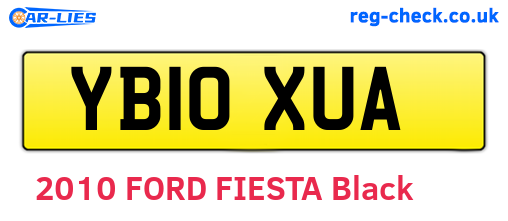 YB10XUA are the vehicle registration plates.