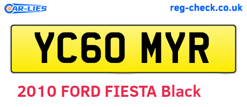 YC60MYR are the vehicle registration plates.