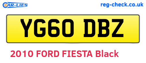 YG60DBZ are the vehicle registration plates.