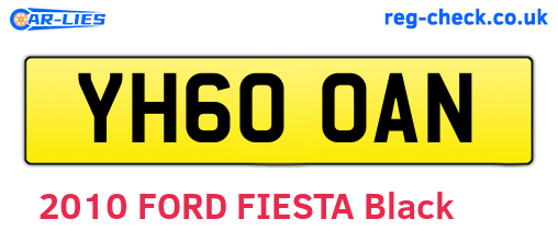 YH60OAN are the vehicle registration plates.