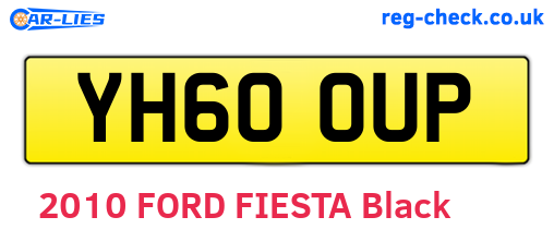 YH60OUP are the vehicle registration plates.