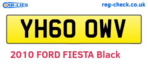 YH60OWV are the vehicle registration plates.