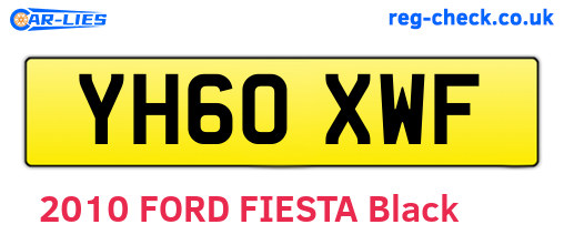 YH60XWF are the vehicle registration plates.