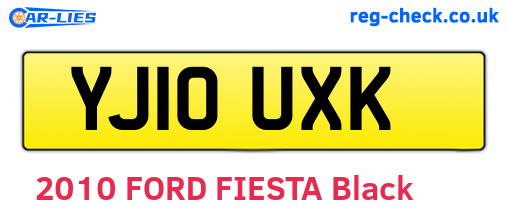 YJ10UXK are the vehicle registration plates.