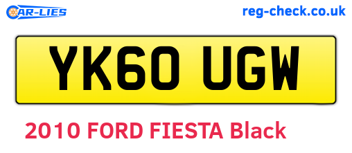 YK60UGW are the vehicle registration plates.