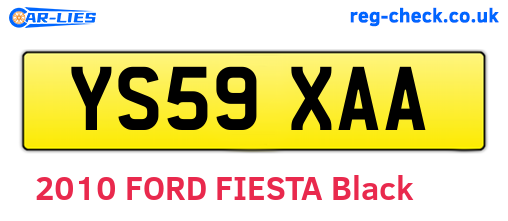YS59XAA are the vehicle registration plates.