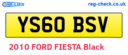 YS60BSV are the vehicle registration plates.