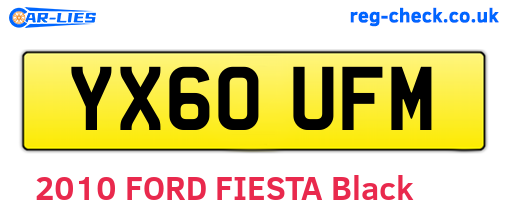 YX60UFM are the vehicle registration plates.