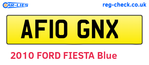 AF10GNX are the vehicle registration plates.
