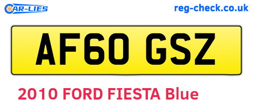 AF60GSZ are the vehicle registration plates.