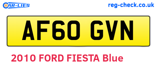 AF60GVN are the vehicle registration plates.