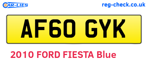 AF60GYK are the vehicle registration plates.