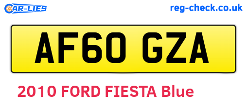 AF60GZA are the vehicle registration plates.