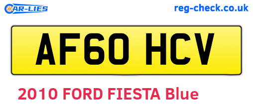 AF60HCV are the vehicle registration plates.