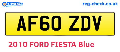 AF60ZDV are the vehicle registration plates.
