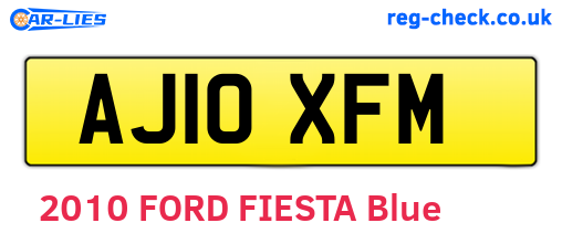 AJ10XFM are the vehicle registration plates.
