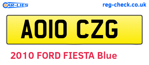 AO10CZG are the vehicle registration plates.