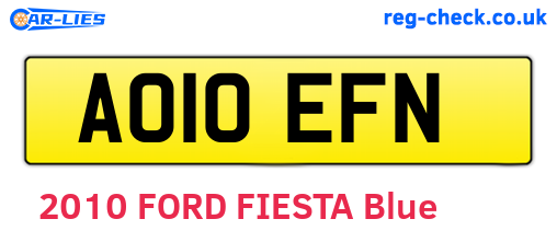 AO10EFN are the vehicle registration plates.