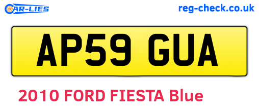 AP59GUA are the vehicle registration plates.