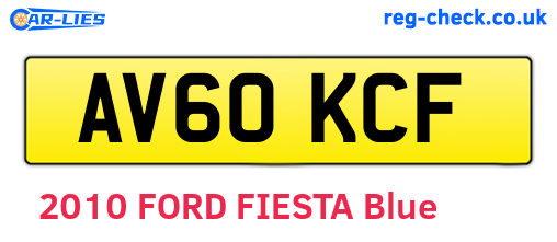 AV60KCF are the vehicle registration plates.