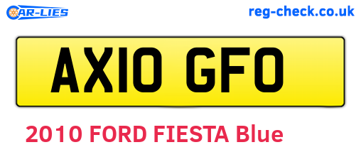 AX10GFO are the vehicle registration plates.
