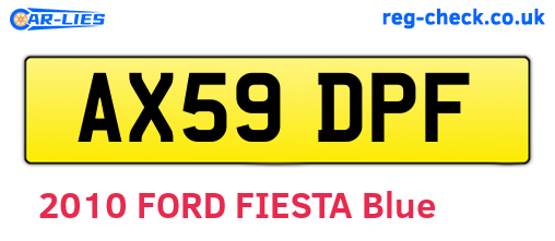 AX59DPF are the vehicle registration plates.