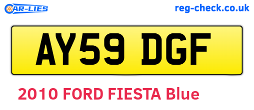 AY59DGF are the vehicle registration plates.