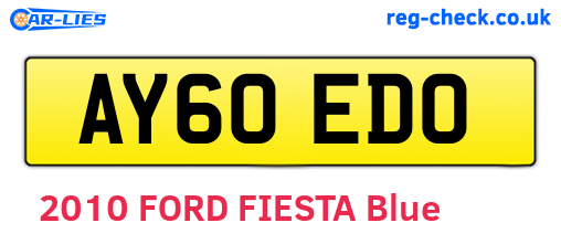AY60EDO are the vehicle registration plates.