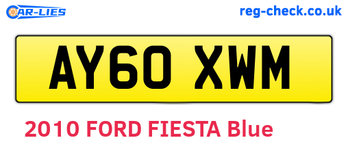 AY60XWM are the vehicle registration plates.
