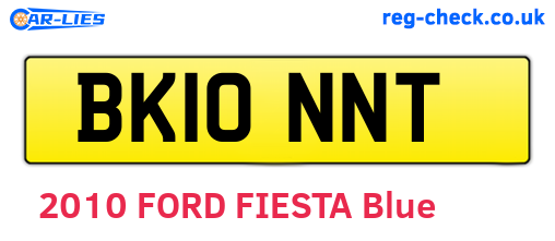 BK10NNT are the vehicle registration plates.