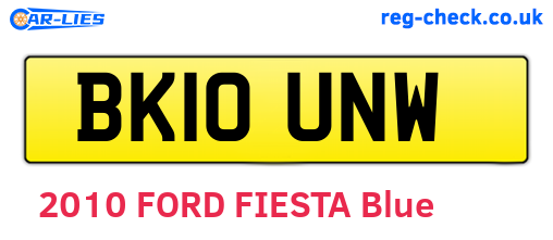 BK10UNW are the vehicle registration plates.