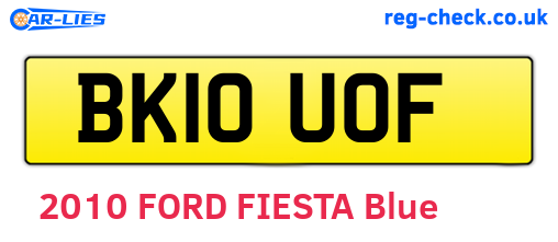 BK10UOF are the vehicle registration plates.