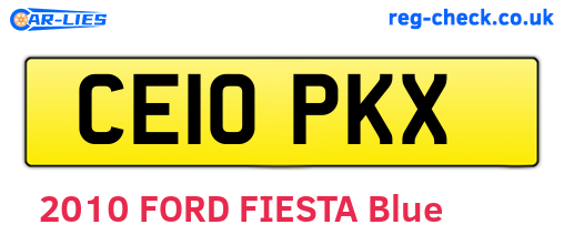 CE10PKX are the vehicle registration plates.