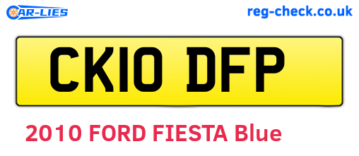 CK10DFP are the vehicle registration plates.