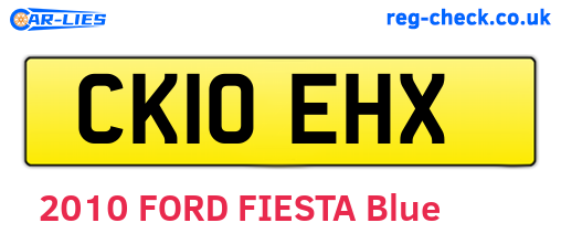 CK10EHX are the vehicle registration plates.