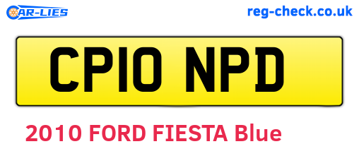 CP10NPD are the vehicle registration plates.