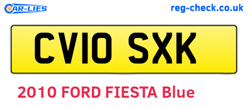 CV10SXK are the vehicle registration plates.